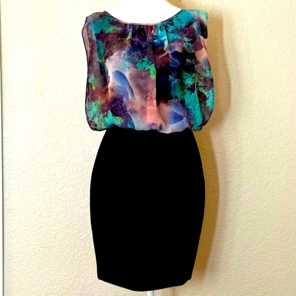 Aidan Mattox Chiffon Blouson Dress - Picture 2 of 6